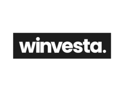 winvesta | crowdfundingde Logo von Winvesta auf schwarzem Hintergrund